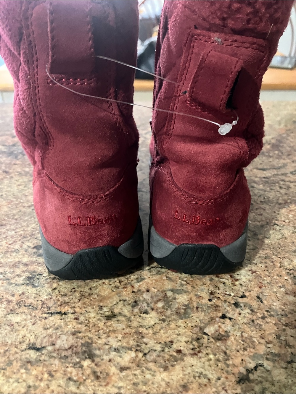 L.L.Bean Wine Suede Pull-On Ankle Boots